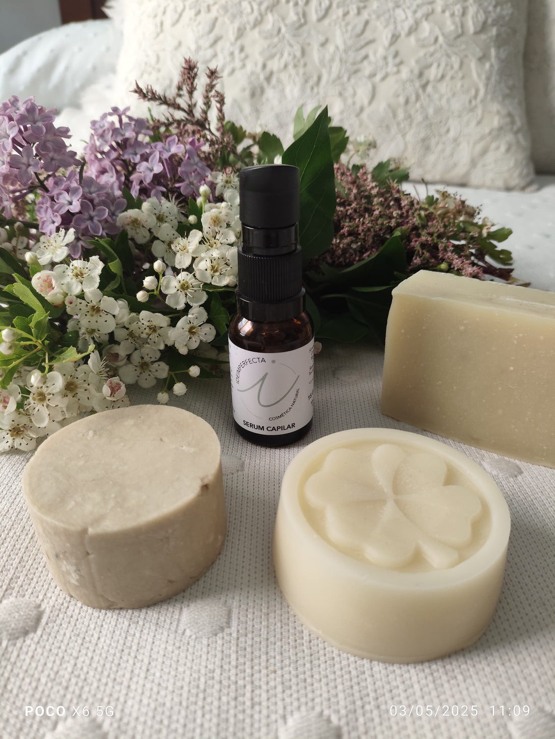 jabon, champu solido, serum y acondicionador